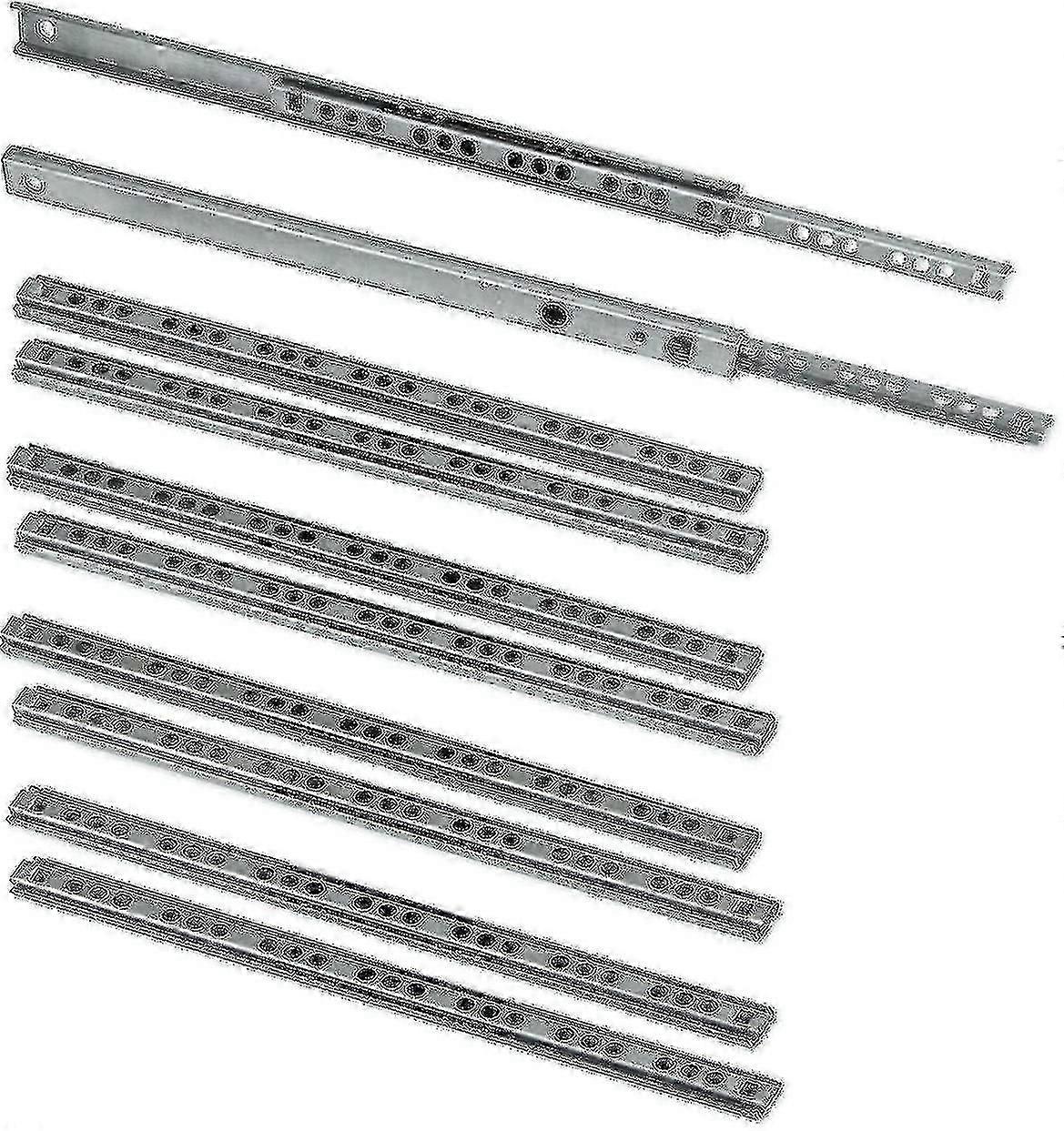 Pack Of 5 Pairs (10 Pieces) Slides/ball Slides Extract Part 17mm X 278mm For Drawer, Zinc Plated TA