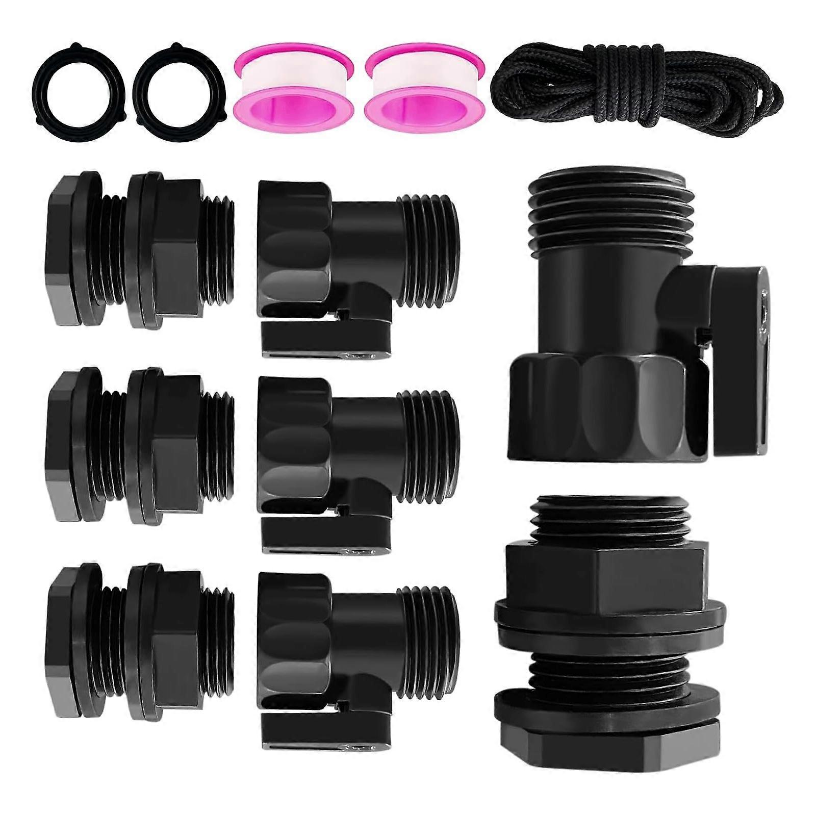 Plastic Garden Hose Shut Off Valves With 3/4 Inch Thread Two Way Valves Extender Thread Connector Coupling Enduring Multicolor