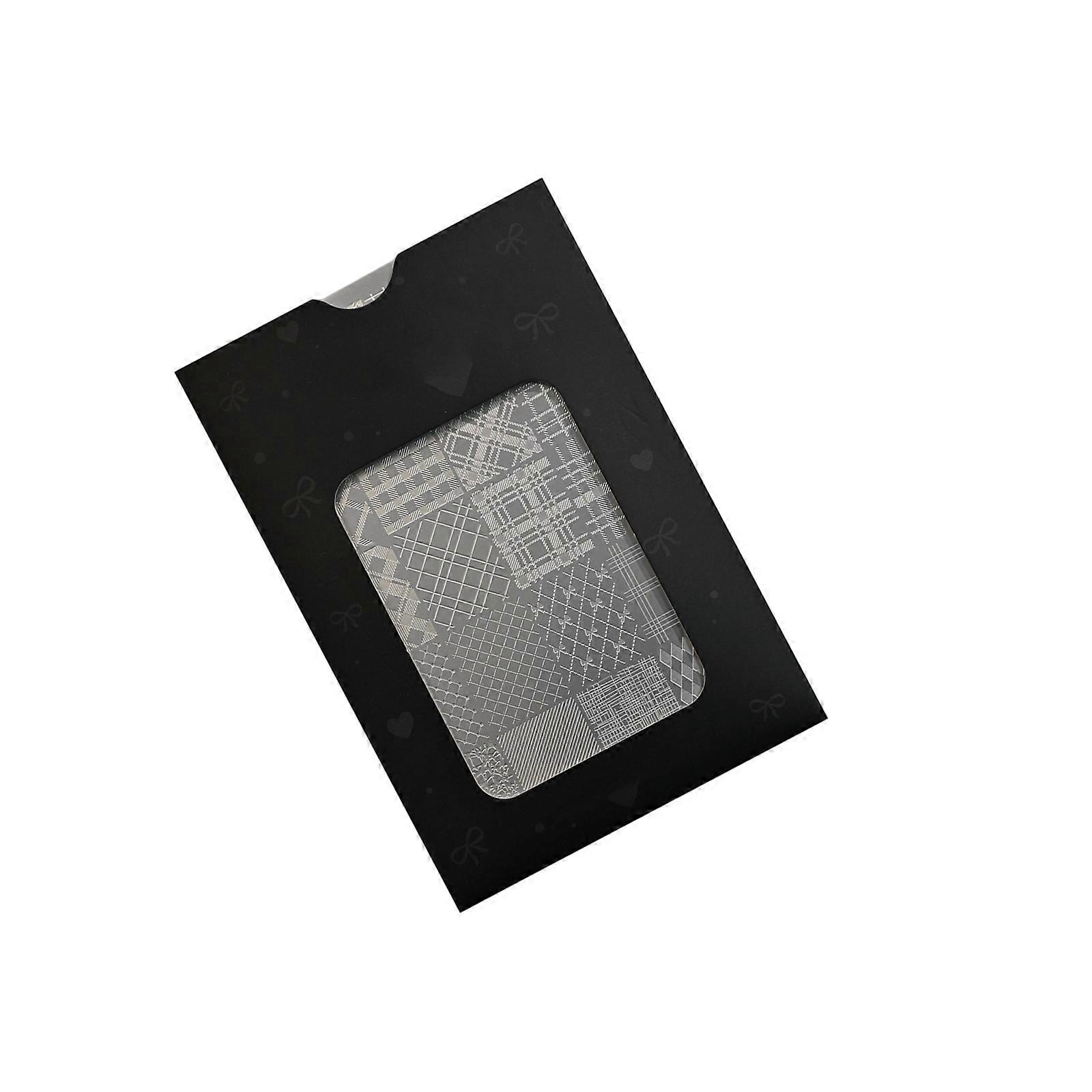 Professional Nail Designs Template With Houndstooth Grid Lines Stainless Steel Stamping Tool For Salons And Home Use Multicolor