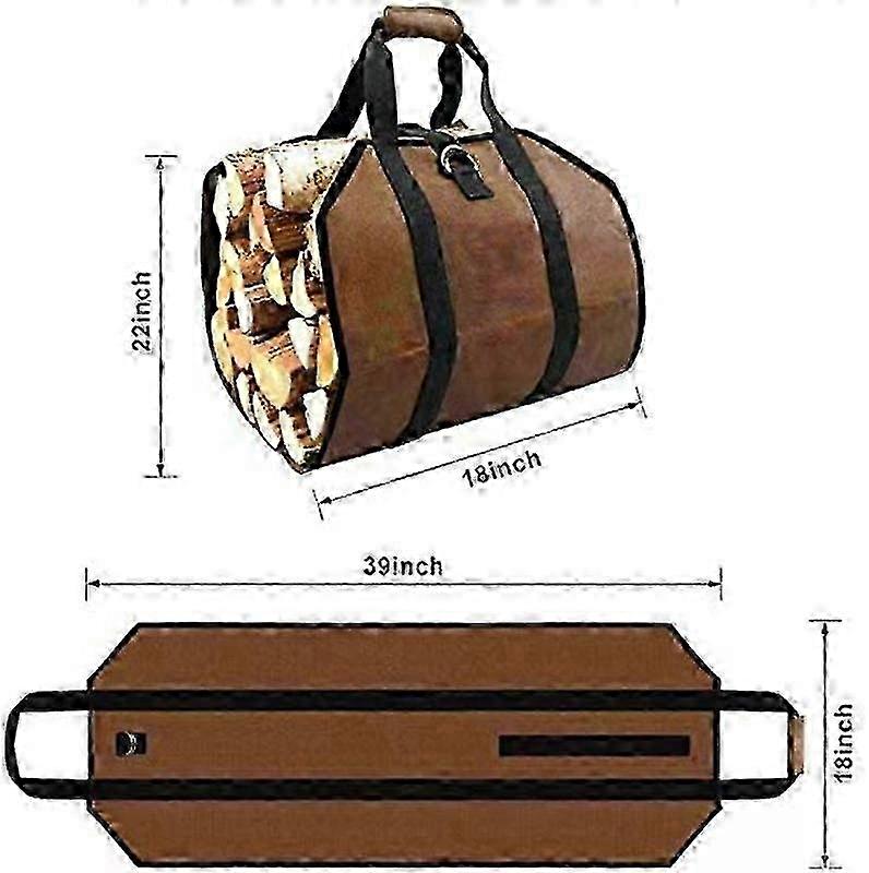 Panier à bûches et sac à bûches en toile pour bois de chauffage, porte-bûches extra large, sac de transport pour cheminée, paniers à bûches d'intérieur pour le camping. Sac en toile pour