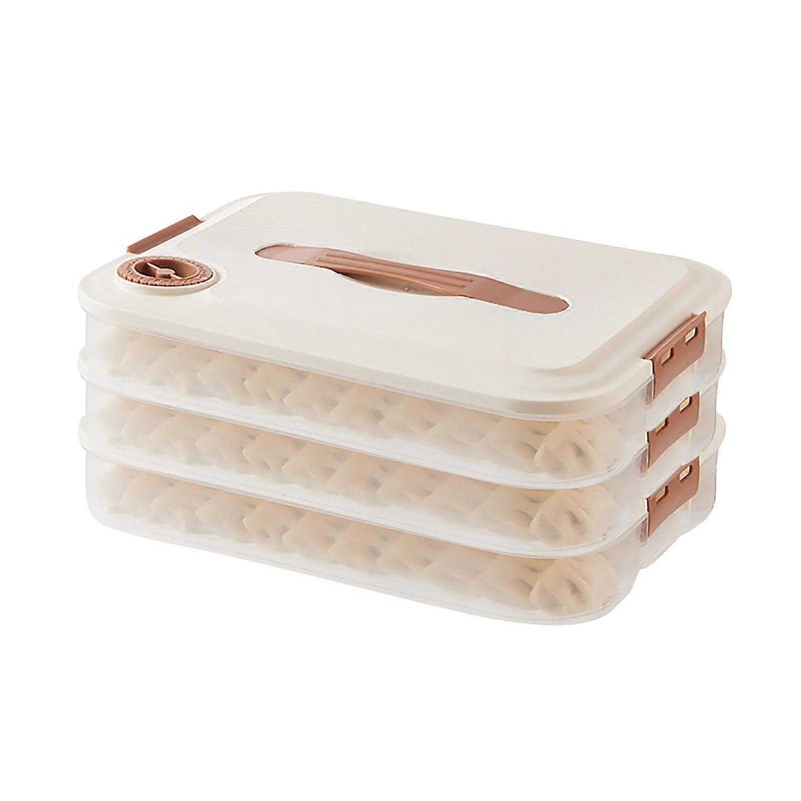 HKUKY Dumpling Storage Box Freezer Box Refrigerator Frozens Dumplings Multi-layer Food Grade Wontons Box Household Dumpling Quick-frozen Crisper