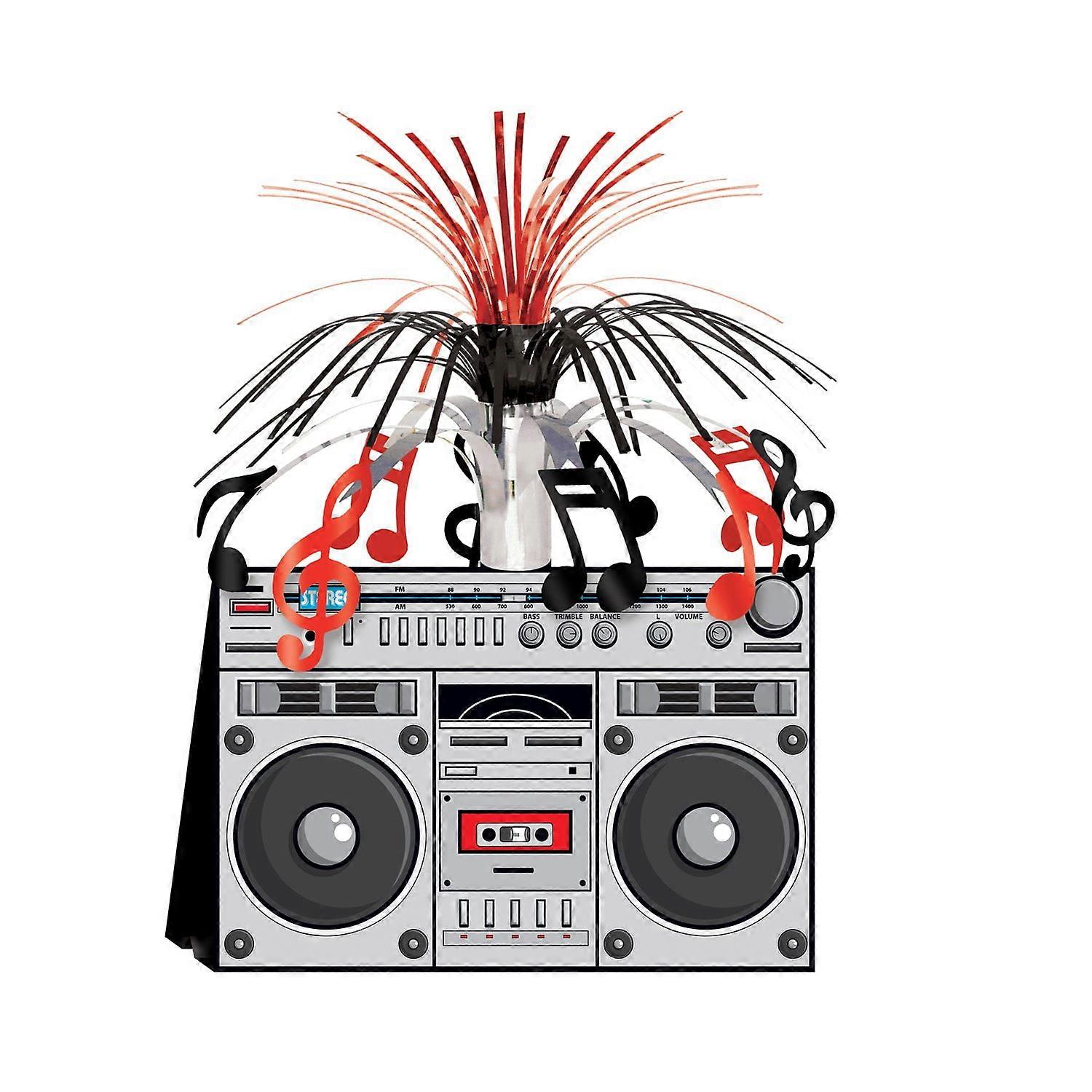 Boombox Gold Silver Red Party Centerpiece