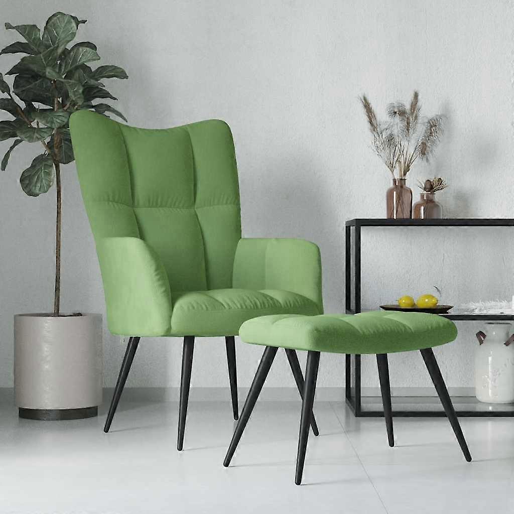 Relaxsessel mit Hocker Hellgrün Samt, SKU: 328087