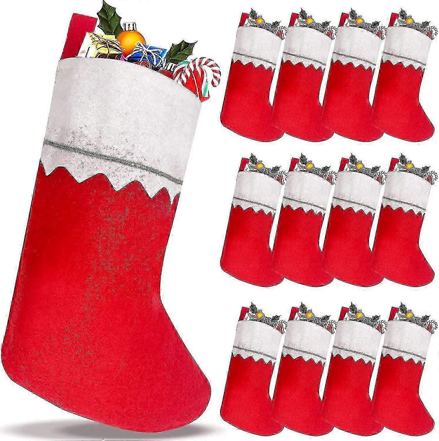 Bas de Noël en vrac,12pcs feutre Heilwiy Bas de Noël 13.7" Party Favors Bas f74