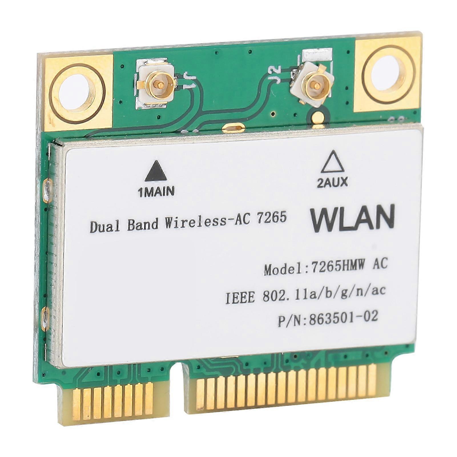 Wireless Network Card Dual Band 7265HMW 802.11AC Mini PCIE WiFi BT4.2 Adapter 2 Antenna