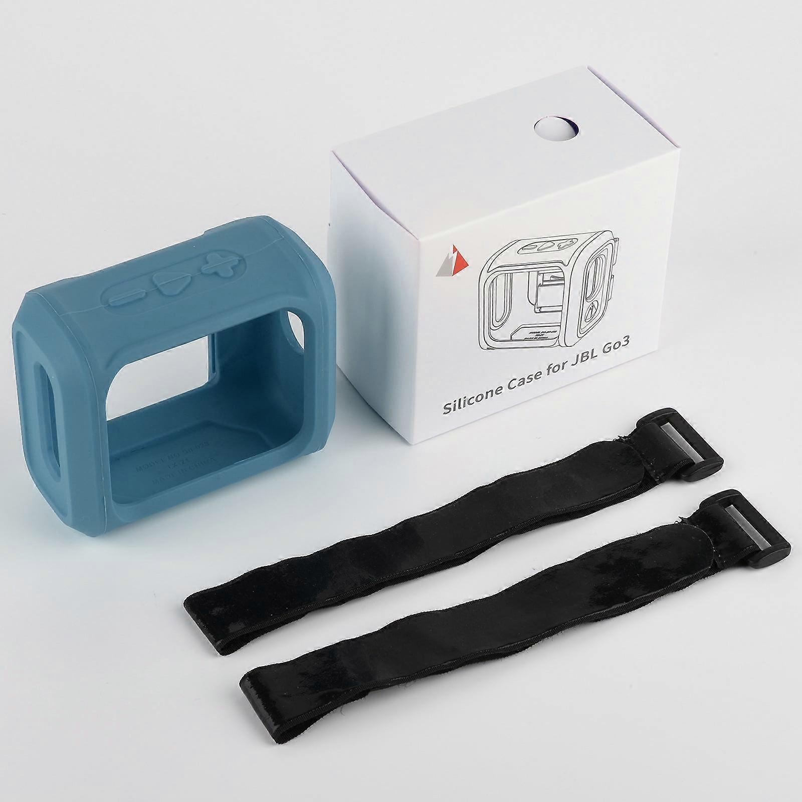 Silicone Case+Bicycle Bracket Strap for compatible with JBL Go 3,Protective Shell Cover for Portable Bluetooth Speaker,Protection Sleeve Accessories