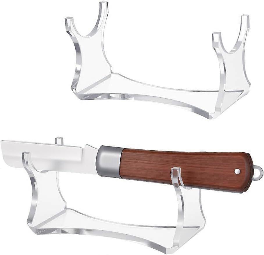 2Pcs White Frosted Lightsaber Stand Holder Acrylic Wand Display Stand One-piece Samurai Stand Small Decorative Tabletop Knife Collection Display for C