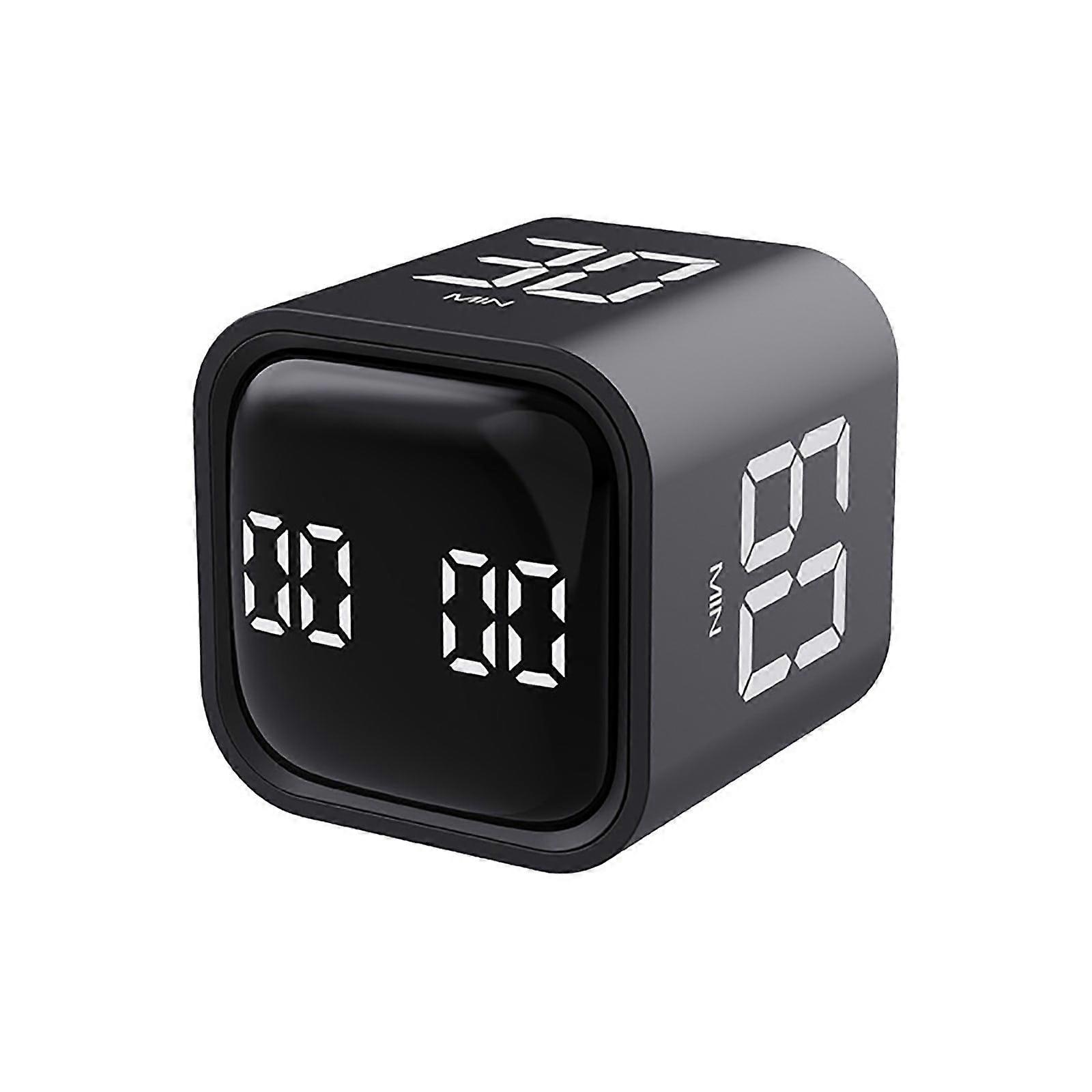 Digital Cube Timer with 5/10/30/60min & Custom Countdown, Vibration & Adjustable Alarm, compatible with Task Management, Cooking, Studying