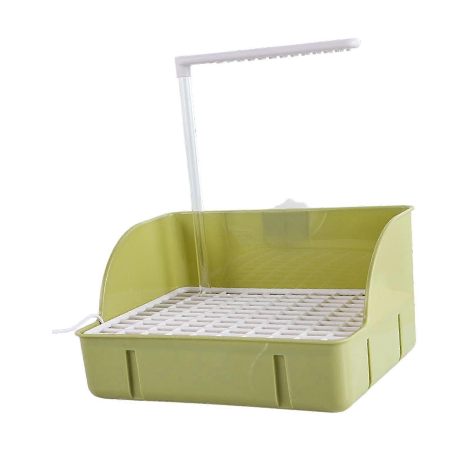 Parakeet Bird Bath Box with Easy Install Shower Tub for Parrots and Pet Birds, Green