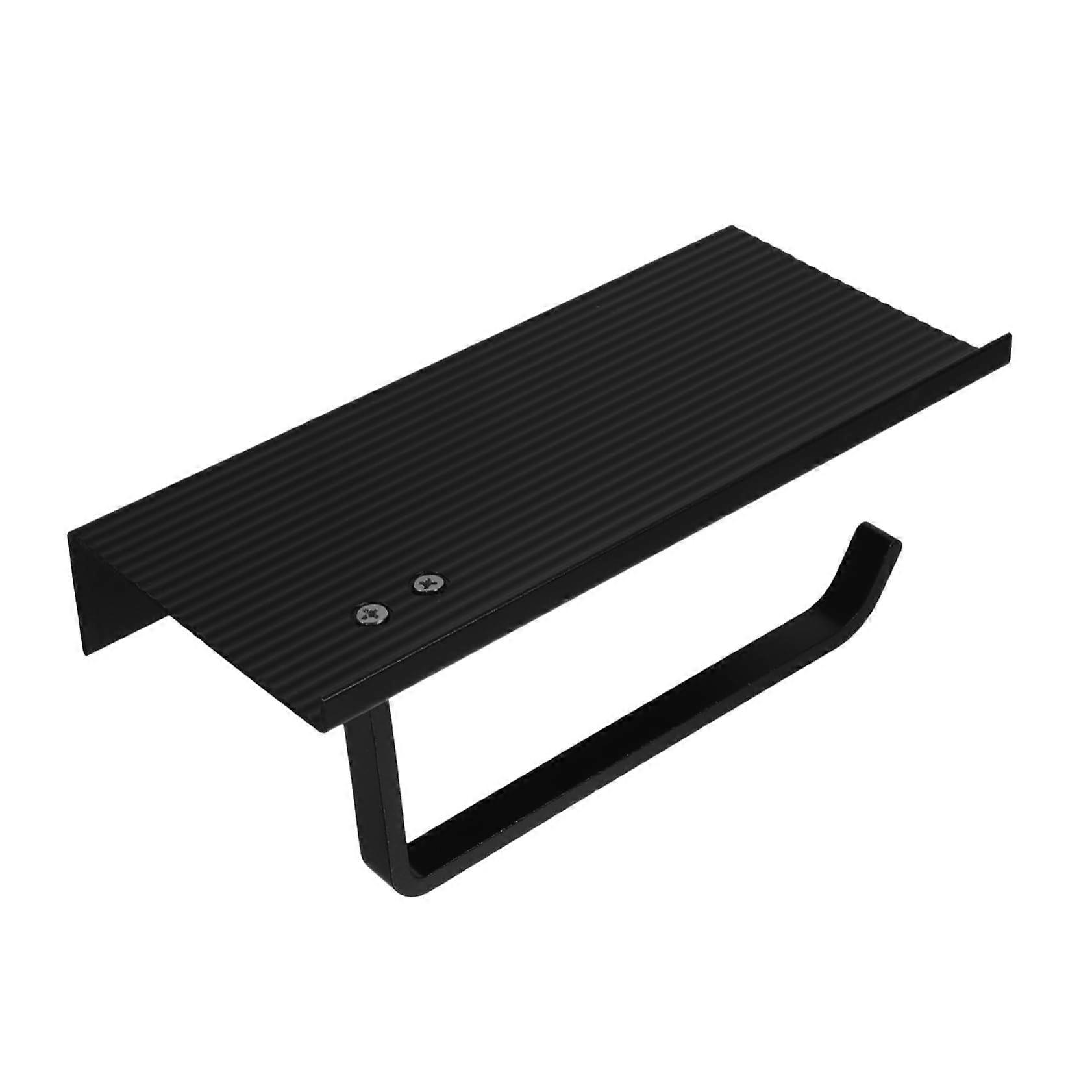 Bathroom Toilet Paper Holder with Shelf Wall Mounted Tissue Storage Rack for Home