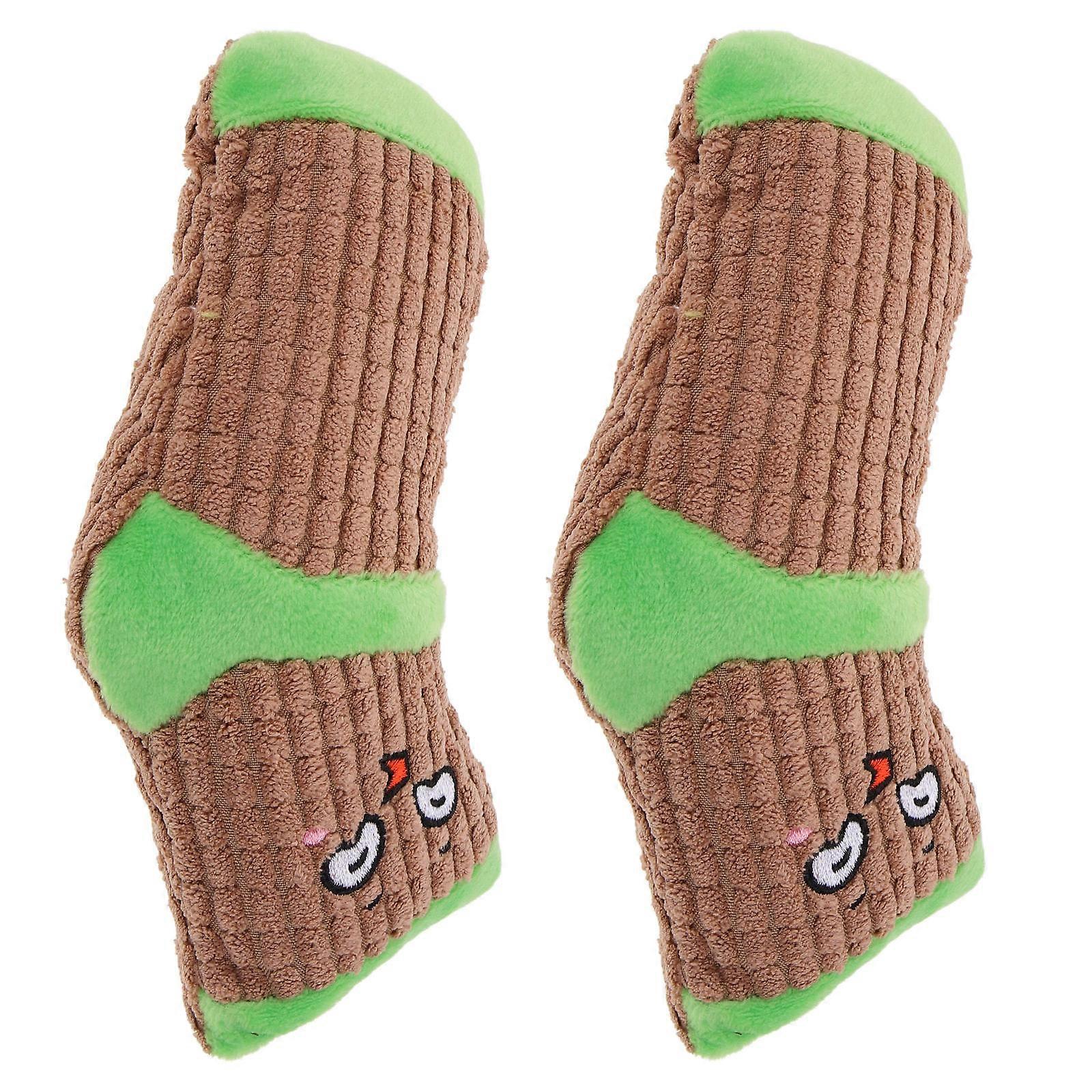 Dog Squeaky Toys Plush Material for Chewing 2Pcs Assorted Colors