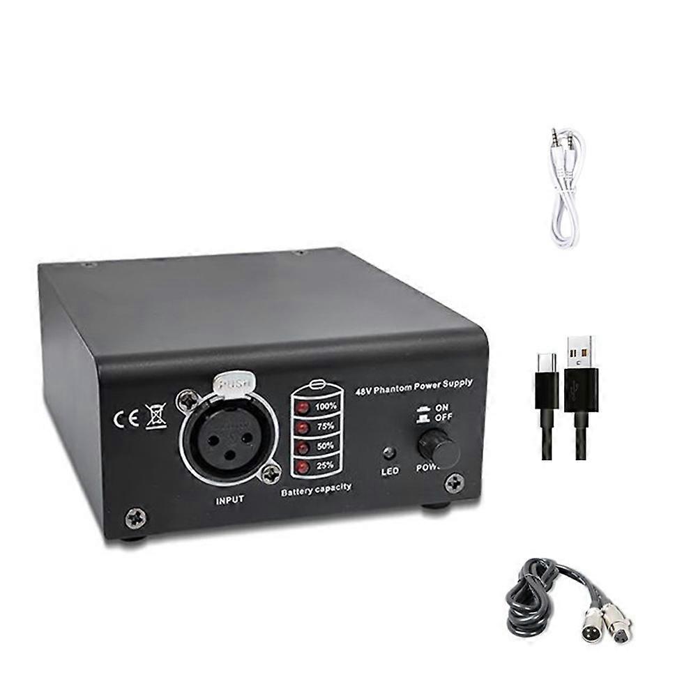 48V Phantom Power Supply Microphone Cable with 3.5mm Cable