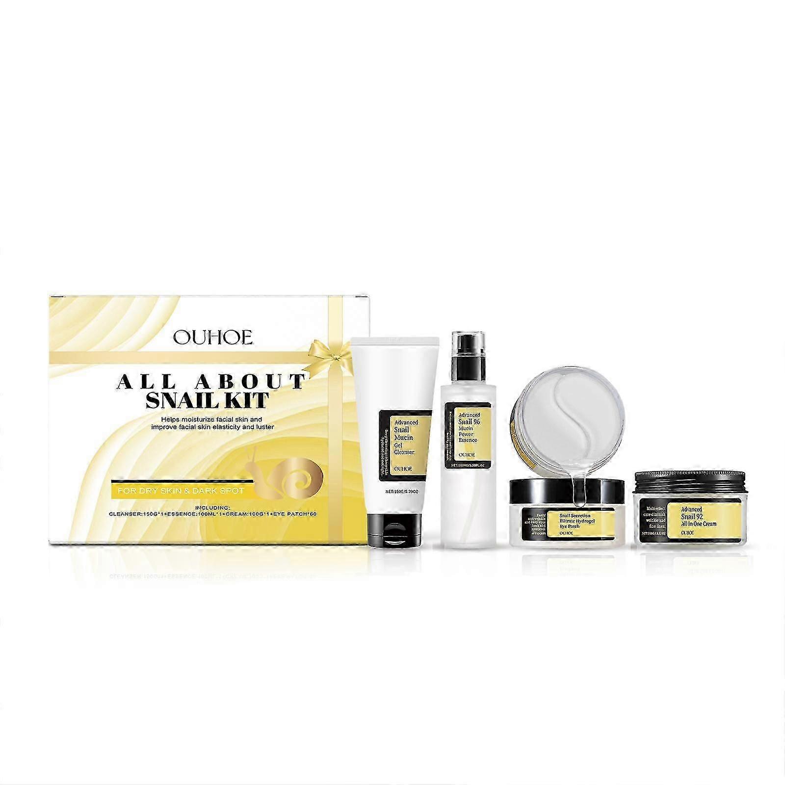 Snail Facial Care Gift Set  Nourishing, Hydrating & Repairing Skin with Snail Mucin, Gentle Cleansing, Rejuvenating Eye Masks, and Deep Moisturization
