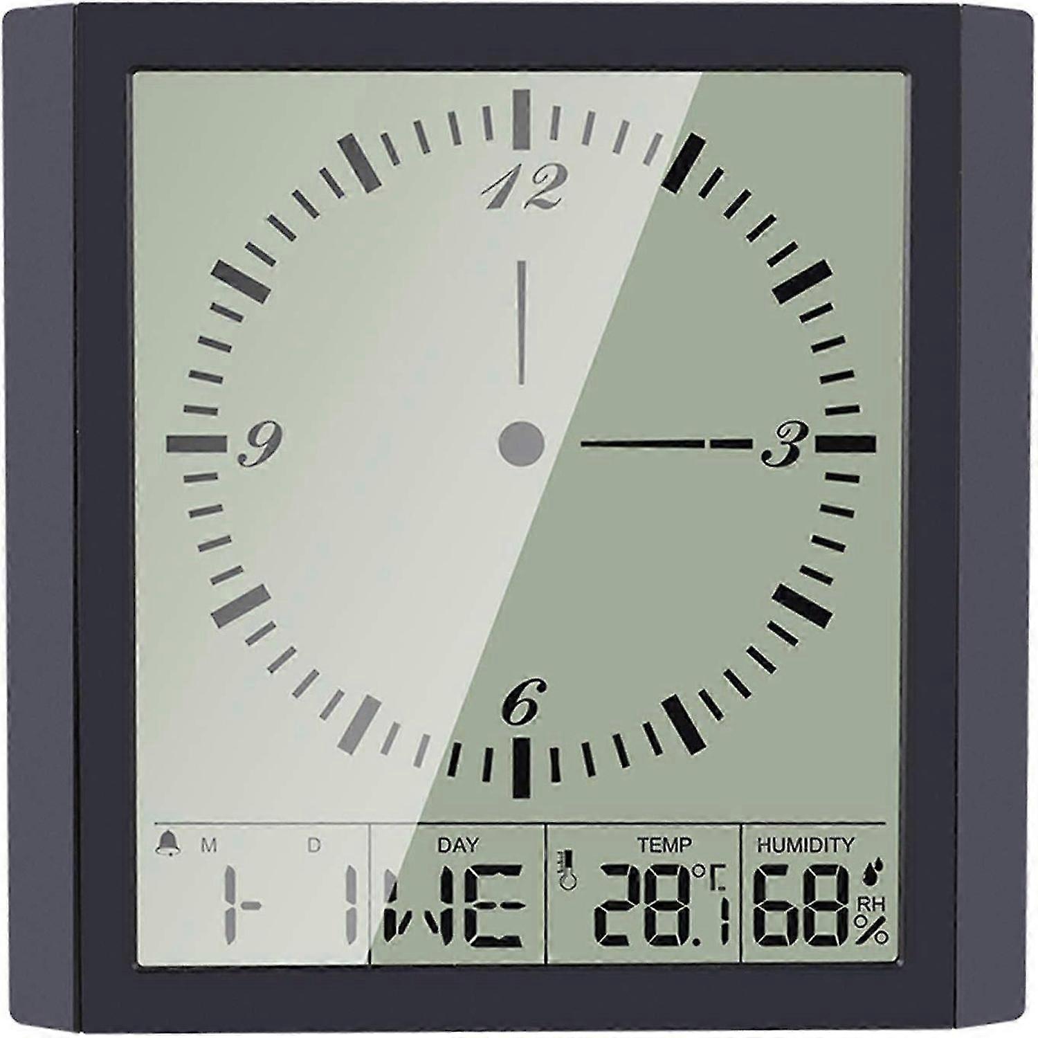 Digital Multifunctional Thermo-Hygrometer Thermometer & Hygrometer & Square Clock Minimalist Wall Clock