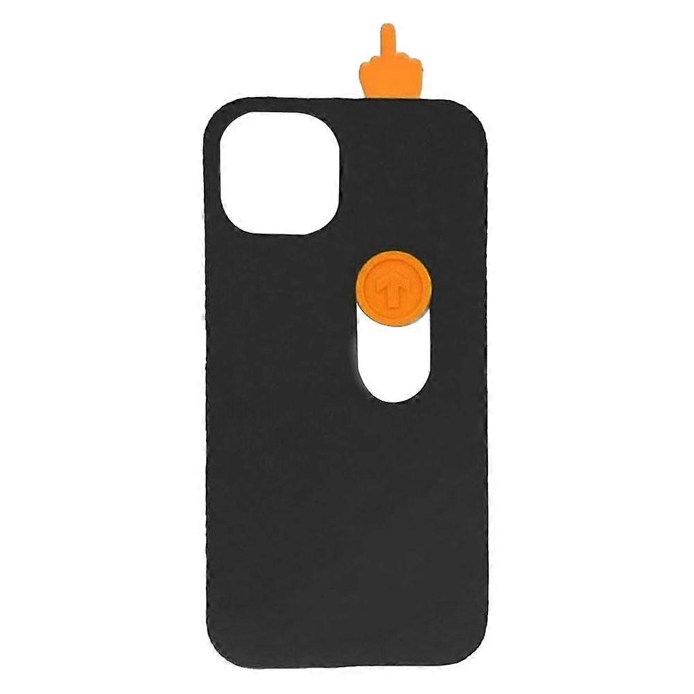 3D Printed Middle Sliding Finger Phone Case, Funny Spoof Case compatible with iPhone 15 Series, Creative Gesture, Shockproof, Easy Hold