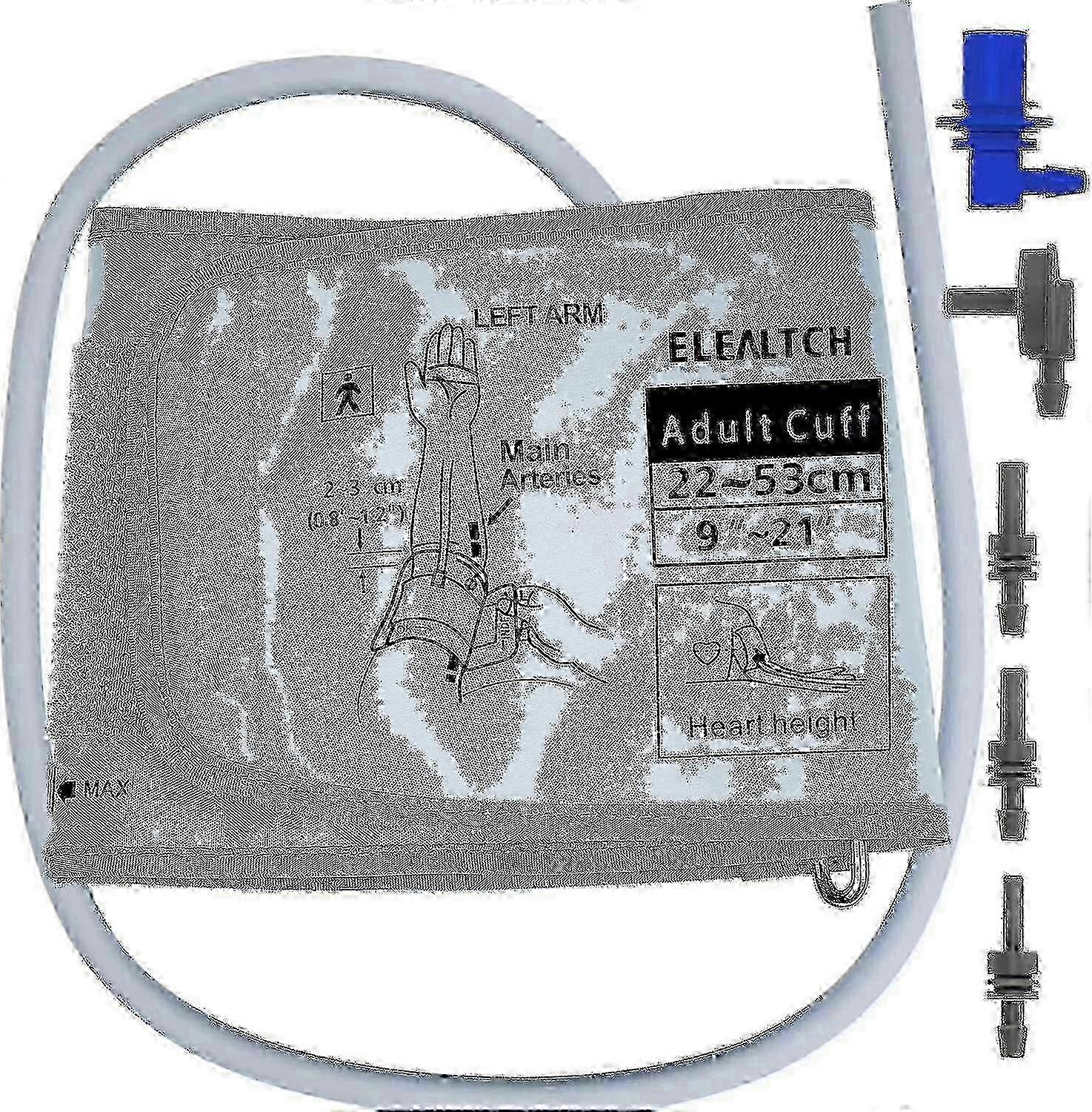 For Omron Blood Pressure Monitor XL Arm Cuff Replacement 9 to 21 Inch Adjustable Gray Cuff for Larger Arms
