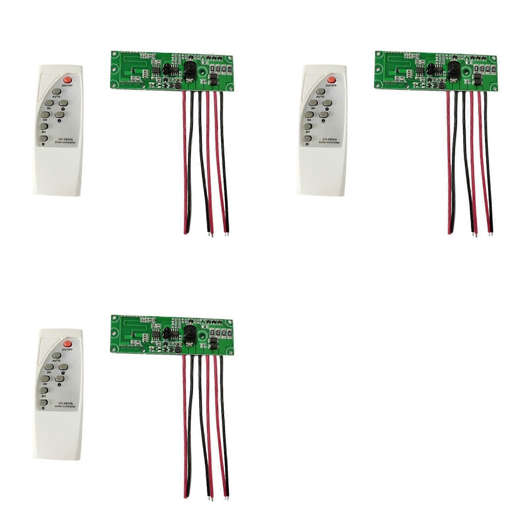 3X Automatic Control Lamp Board with Remote Control Solar LED Driver Board Multi-Function Practical Human Body Induction