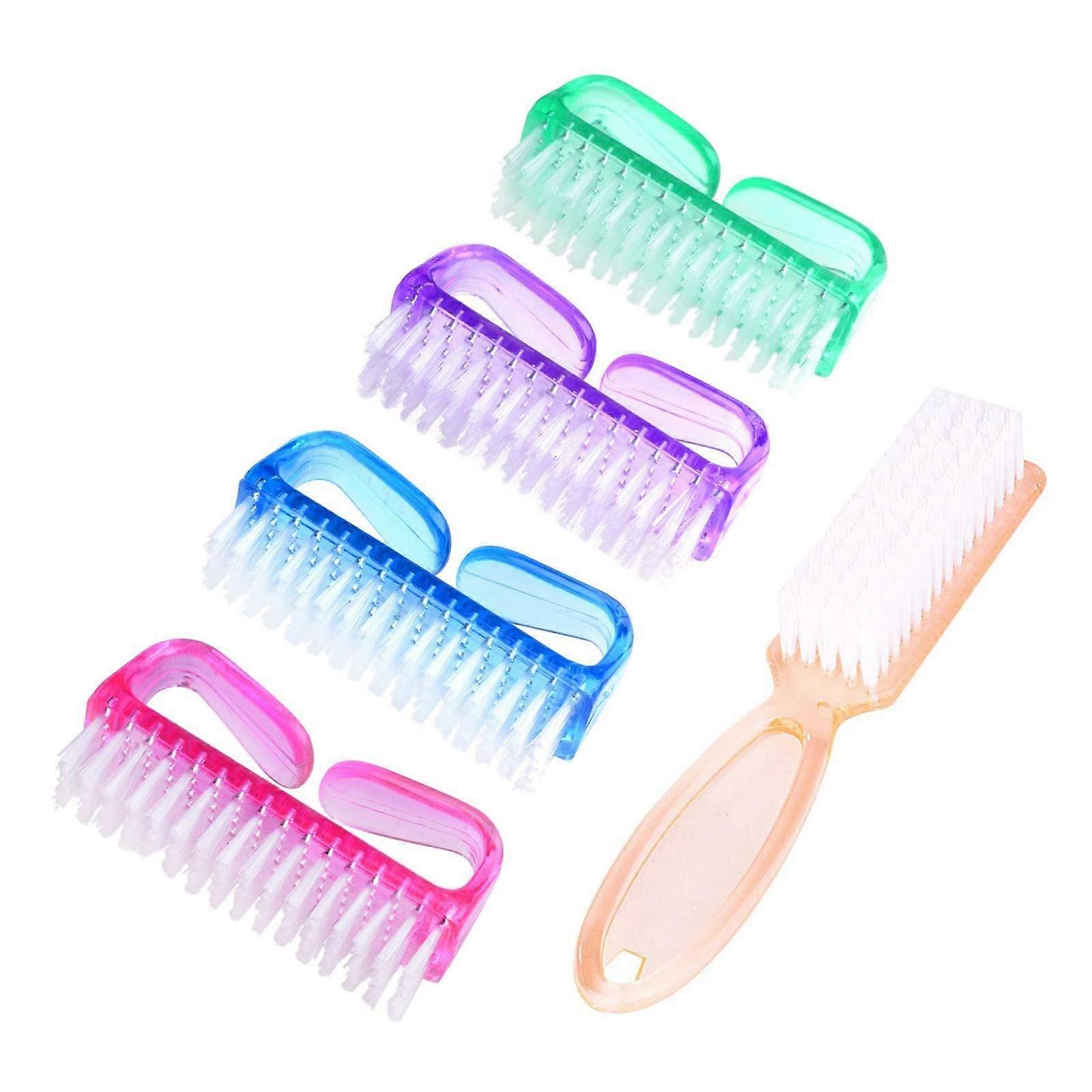 Nail Cleaning Brush Set with Ergonomic Handle Grip, Multicolor Fingernail Scrub Brushes 5 Pack