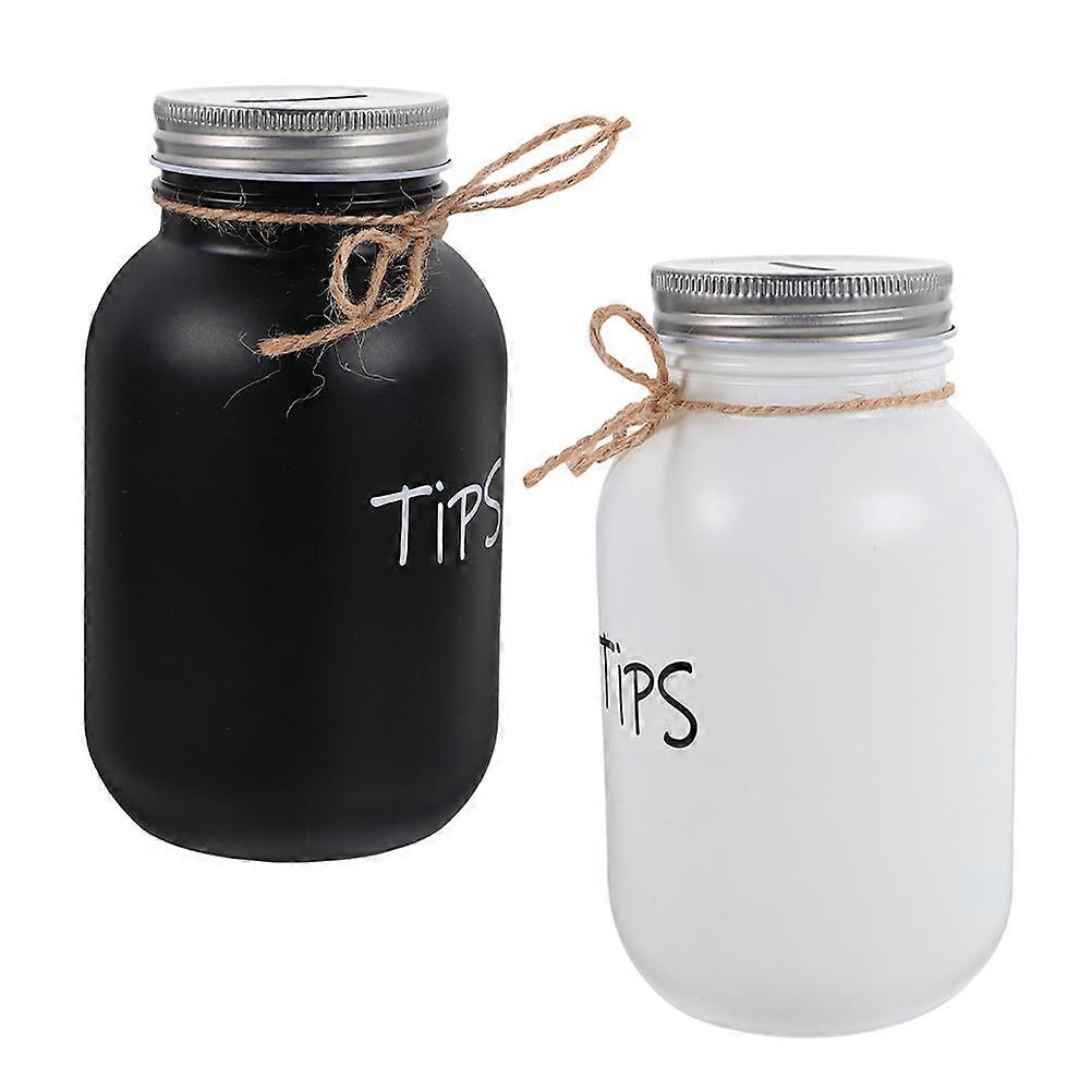 Savings Jar Glass Mason Container for Money Saving 2Pcs Coin Box