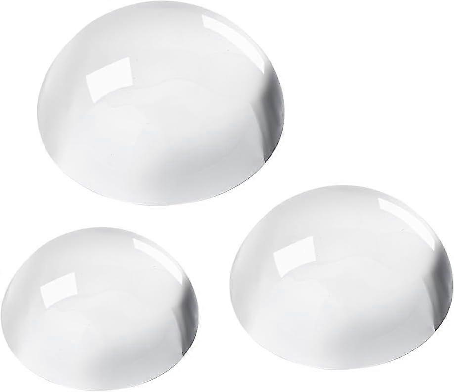 3pcs Dome Paperweight Glass Paperweight Magnifying Round Glass Block Office Desktop Accessories Funny Office Keepsake Gift Tabletop Dector for Reading
