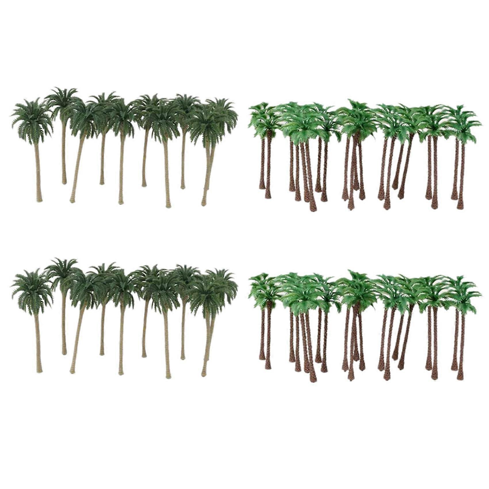 80 Pcs Coconut Palm Model Trees/Scenery Model Plastic Artificial Layout Rainforest Diorama
