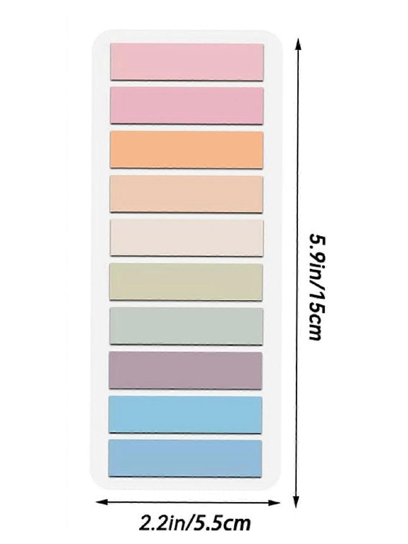 JCD 200 Sheets Morandi Transparent Fluorescent Index Tabs PET Memo Sticky Note for Page Marker Planner Stickers Office School