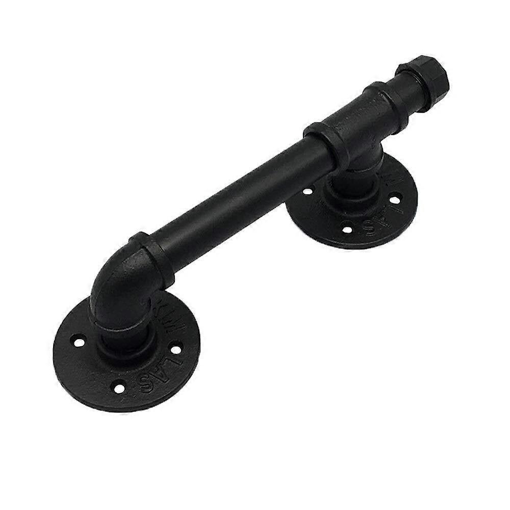 Black Iron Barn Door Handle Rustic Industrial Design Solid Iron Pull for Sliding Doors 280mm