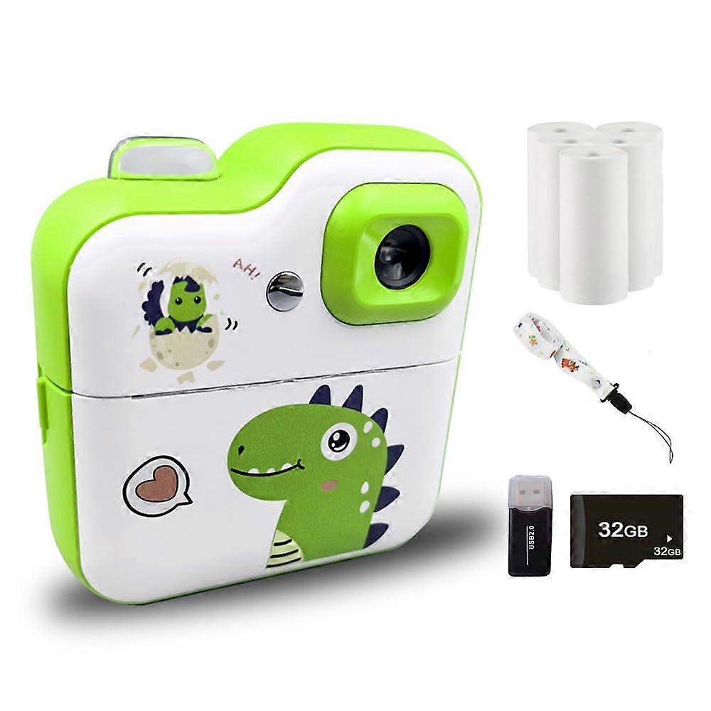 Kids Instant Print Camera with 1080P Video, 20MP, Thermal Printing, 2.4' Screen, 32GB, 3 Paper Rolls