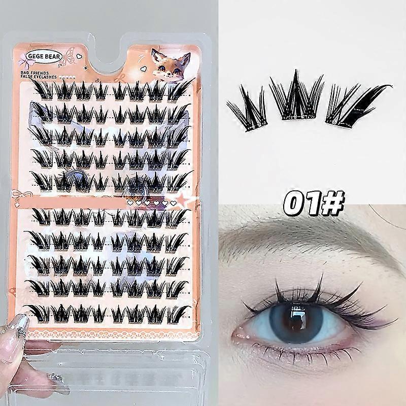Gege bear, free adhesive false eyelashes, 120 clcomters, natural and agile, enlarging eyes, no need to remove false eyelashes