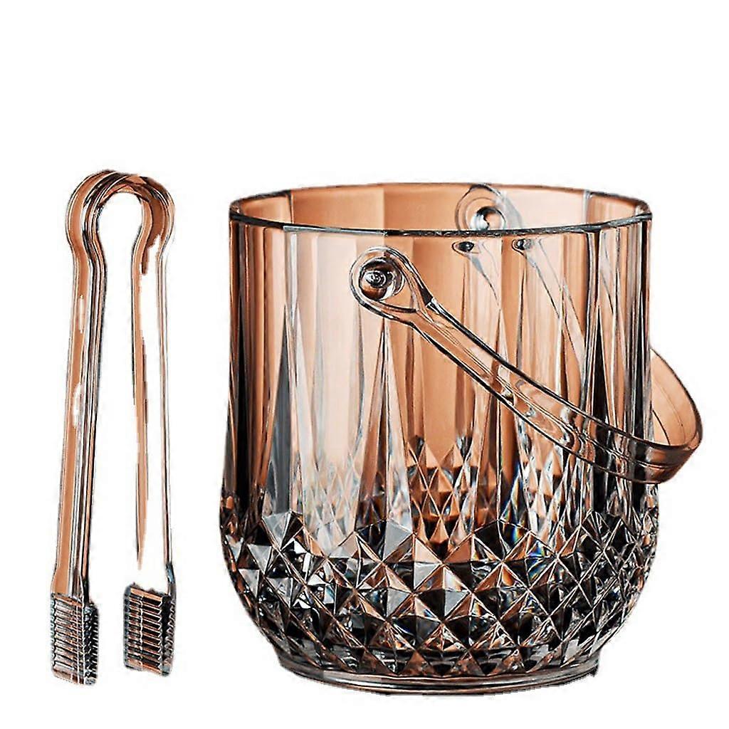 Ice Bucket with Handle for Parties and Bar Use, Clear Wine Cooler, Compact EasyClean Design
