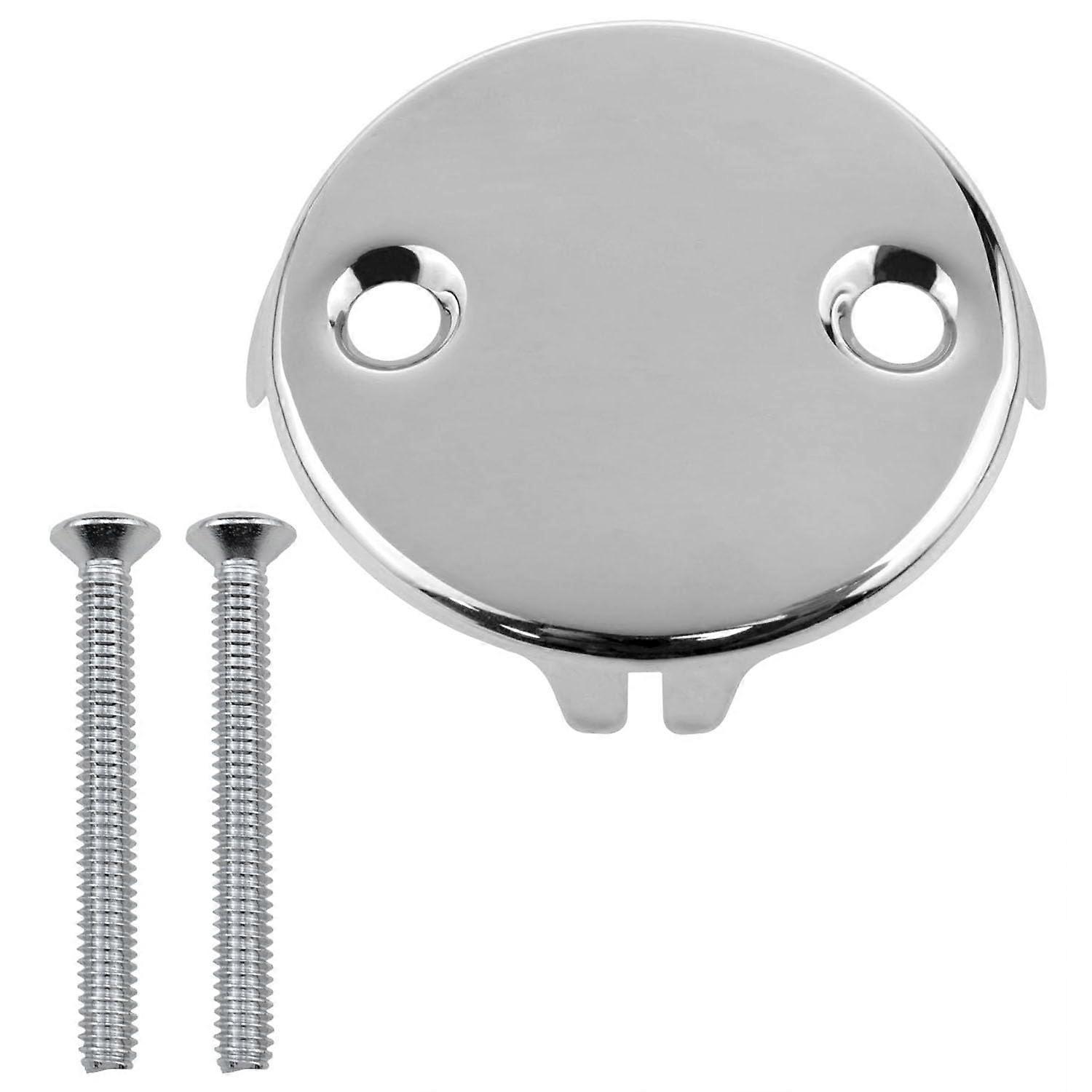 Bathtub Overflow Drain Cover Stainless Steel RustResistant Universal TwoHole Plate with Screws