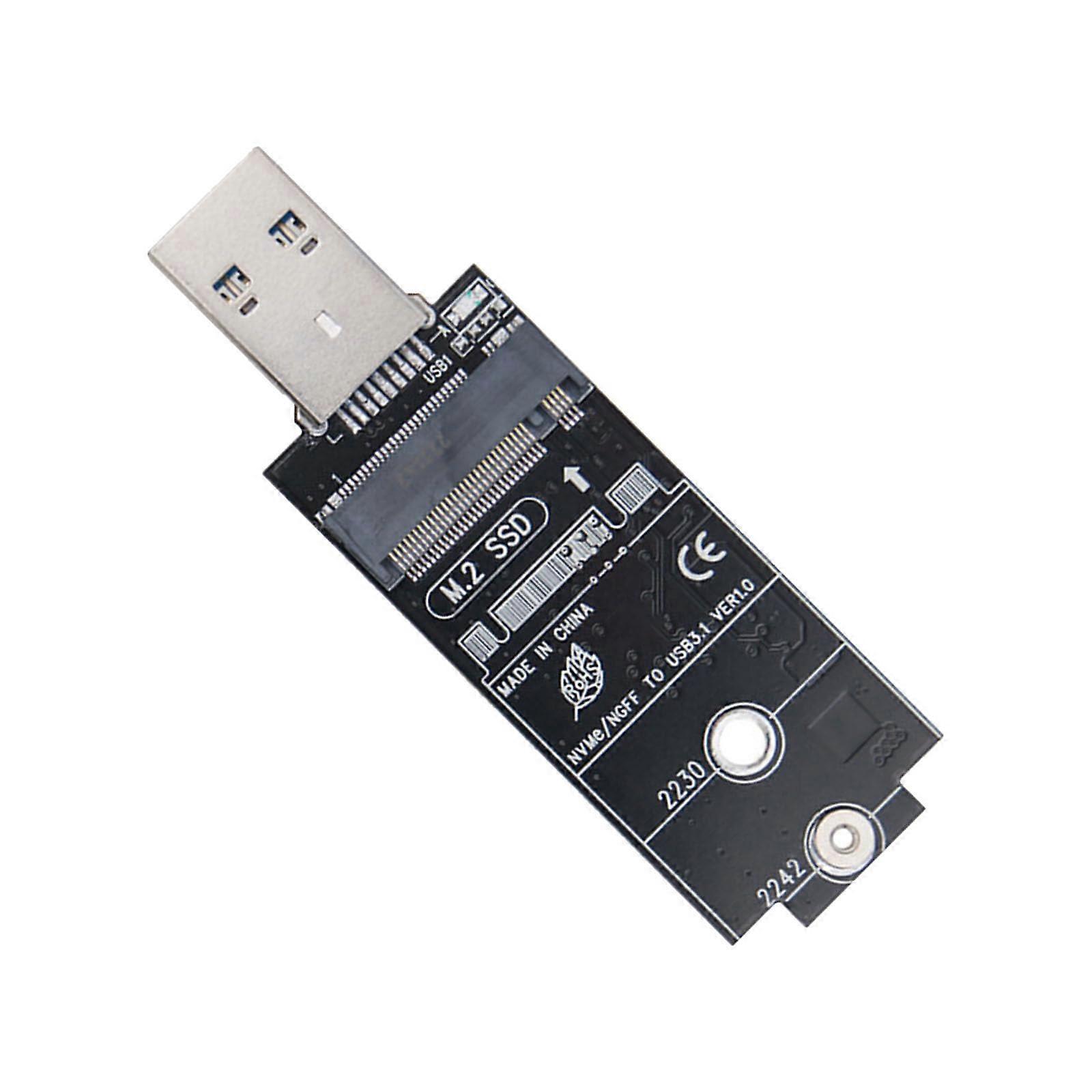 USB C SSD Enclosure with USB 3.1 Adapter for NVMe M.2 2230/2242, Speed Dual Protocol