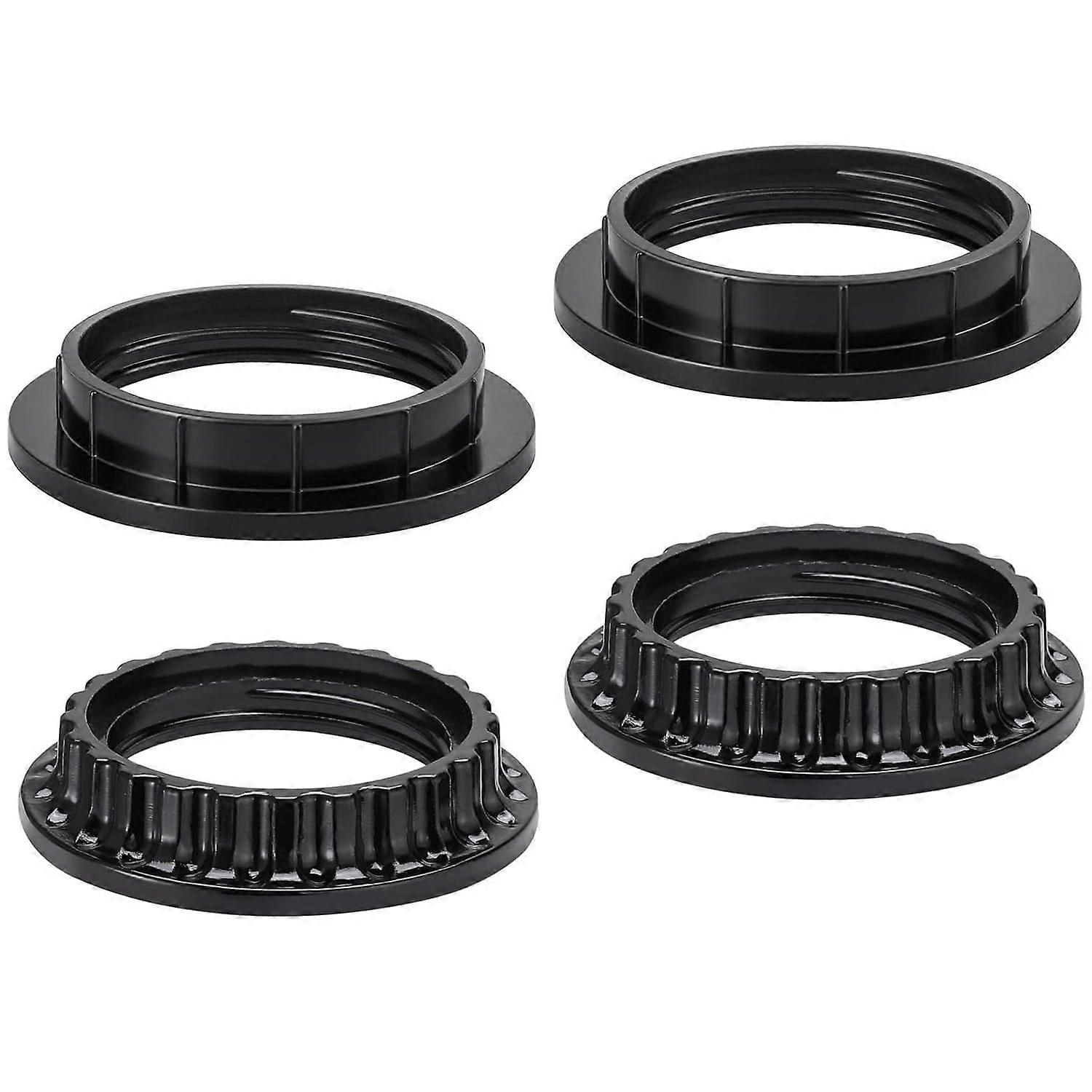 4 PCS Lamp Shade Rings 34mm 39mm Black E26 Light Socket Collar Rings for Secure Lampshade Fit