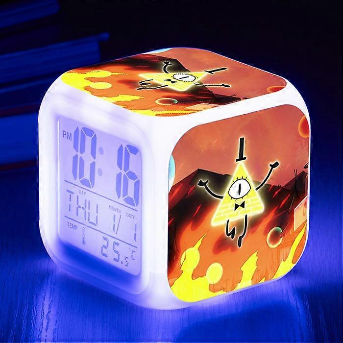 The Colorful Square Clock LED Creative Gift Alarm Clock for Students and Children in the Weird Town