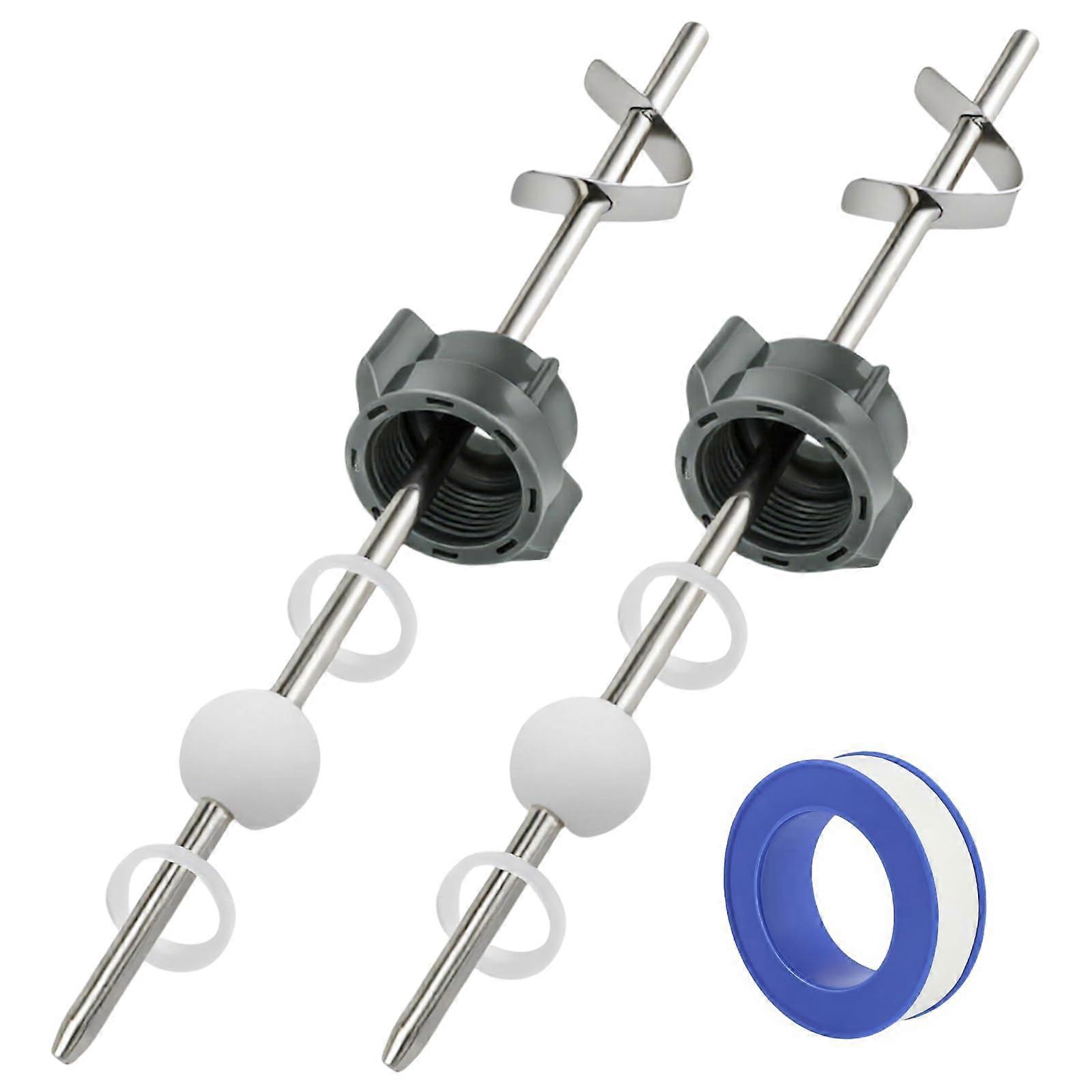 2 Pack Bathroom Sink Stopper Replacement Kit, Chrome Pop Up Drain Pivot Rod 18mm Ball Assembly