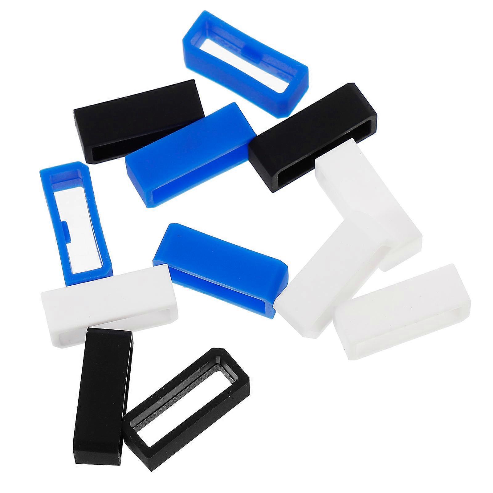 Assorted Color Watch Strap Loops Silicone Buckles for Watch 12Pcs