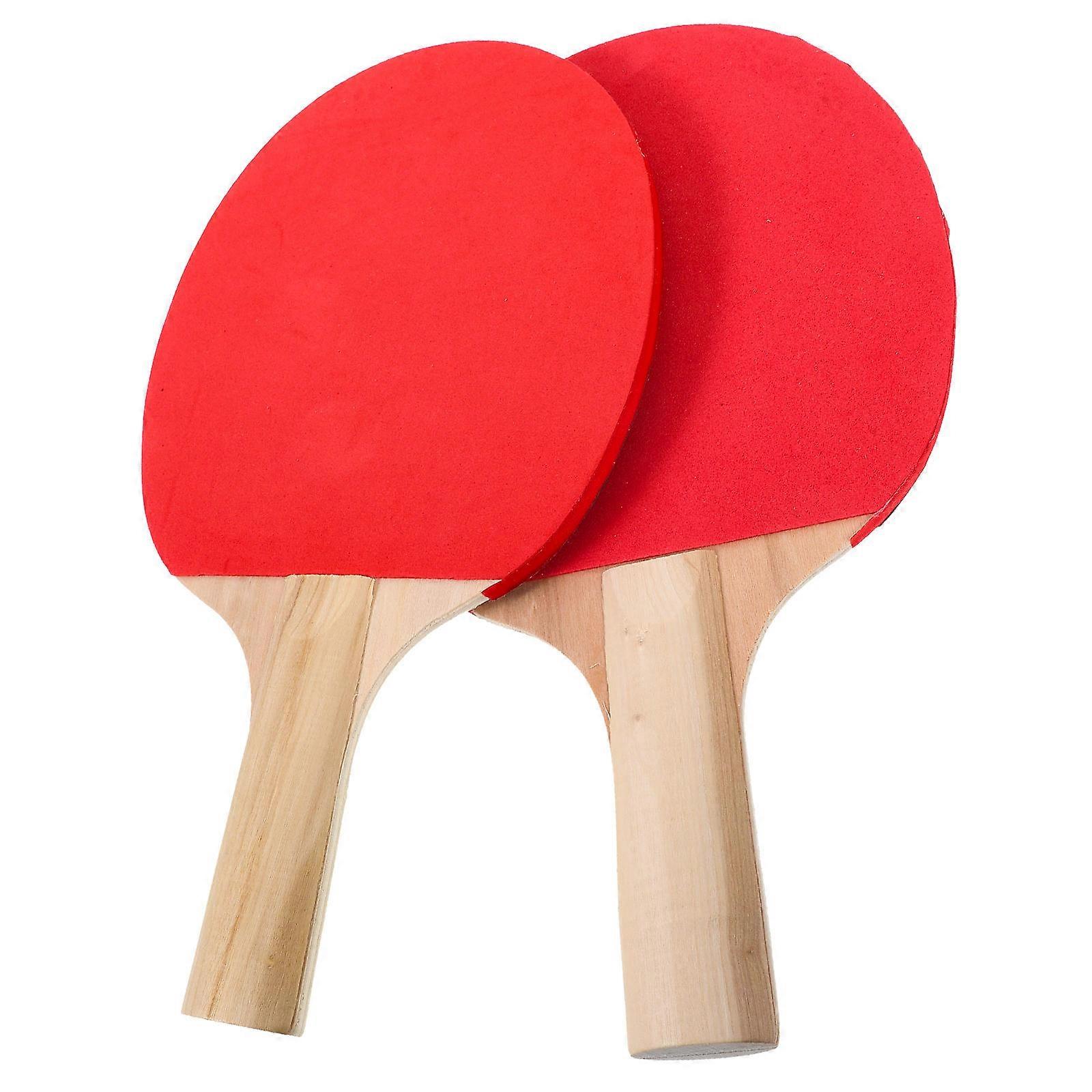 Table Tennis Racket Wood Paddle for Playing Use 1Pair Beginner Set