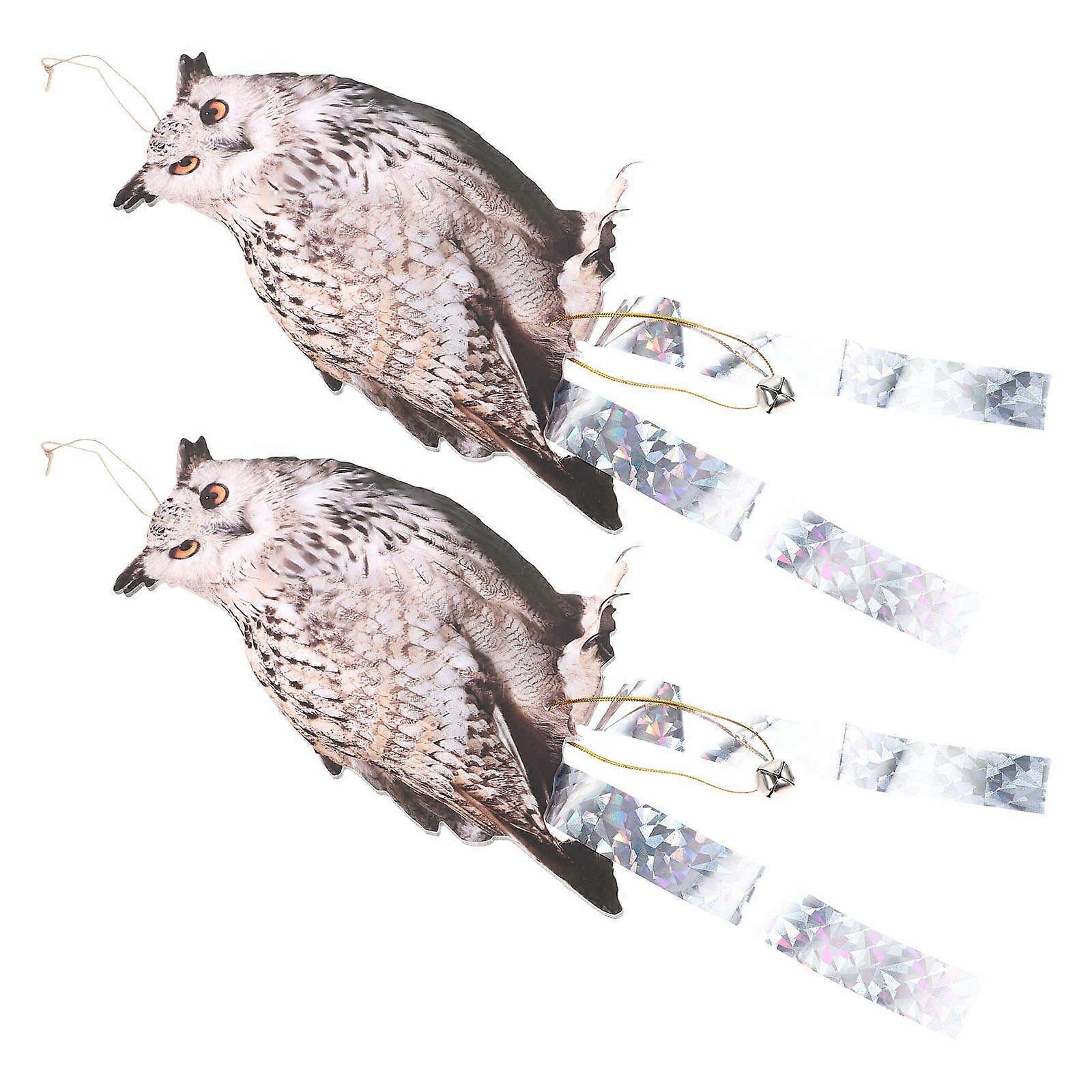 Ornament for Hanging Yard Garden 2Sets Rotating Bird Deterrent