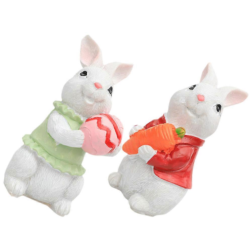 Rabbit Figurine Easter Bunny Statue for Decoration 6Pcs Easter Ornament