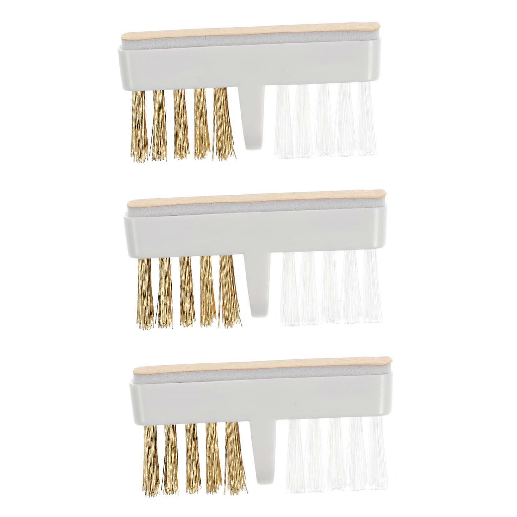 Nail Drill Bit Cleaning Brush Set with Replaceable Head and Long Wire Bristles for Salon Use