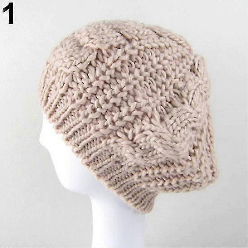 Winter Warm Crochet Beanie Hat Solid Colour