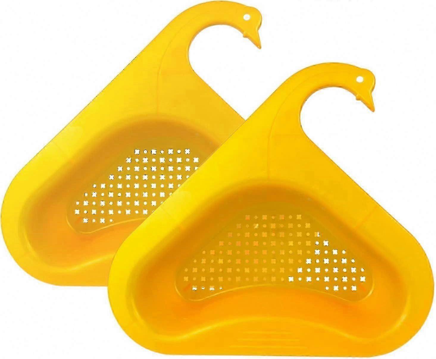 2-Pack Swan Sink Drain Baskets, Faucet-Mounted Triangular Filter for Kitchen Sinks, No-Punch Design for Easy Installation