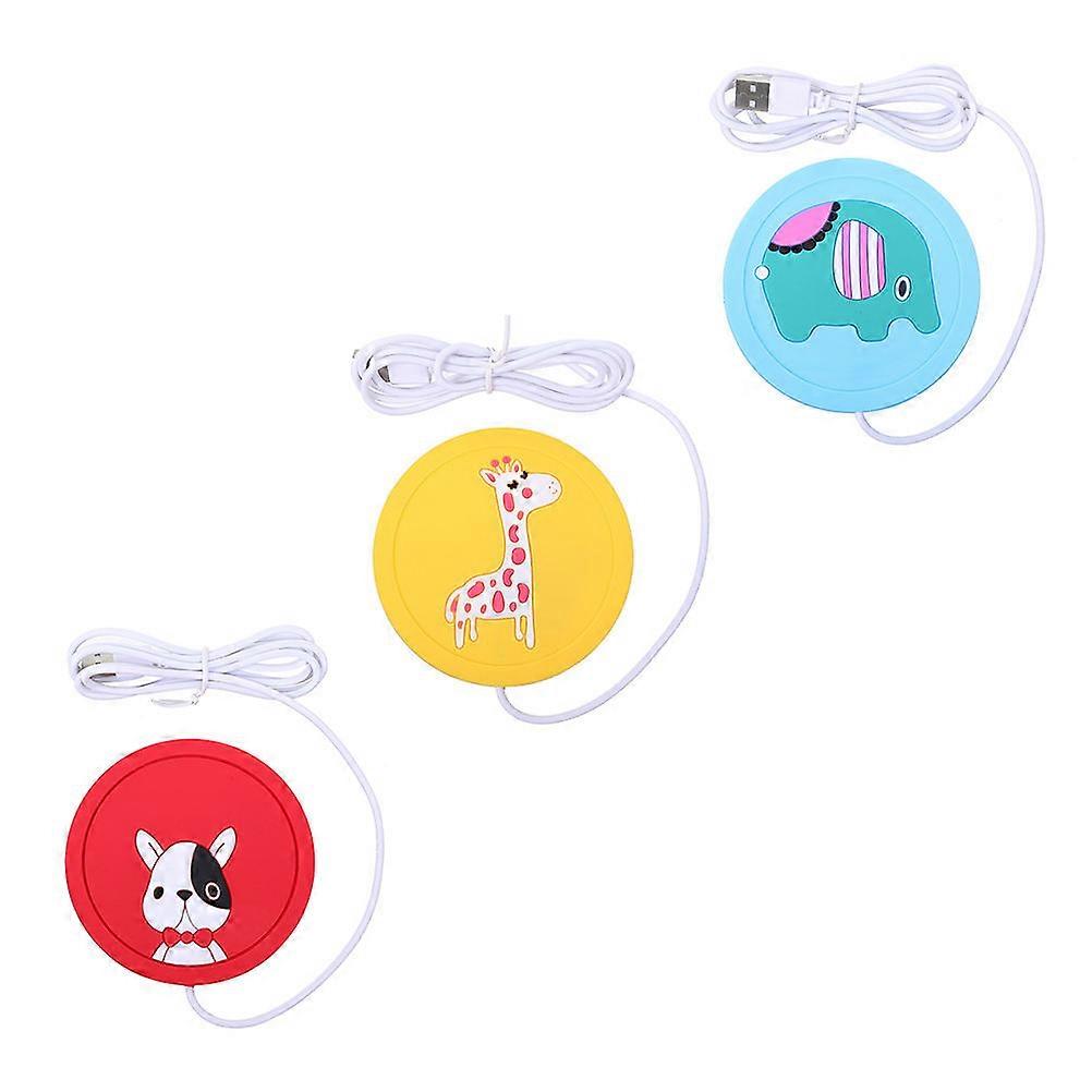 Tea Warming Coaster Coffee Mug Heating Pad Giraffe Style 3Pcs