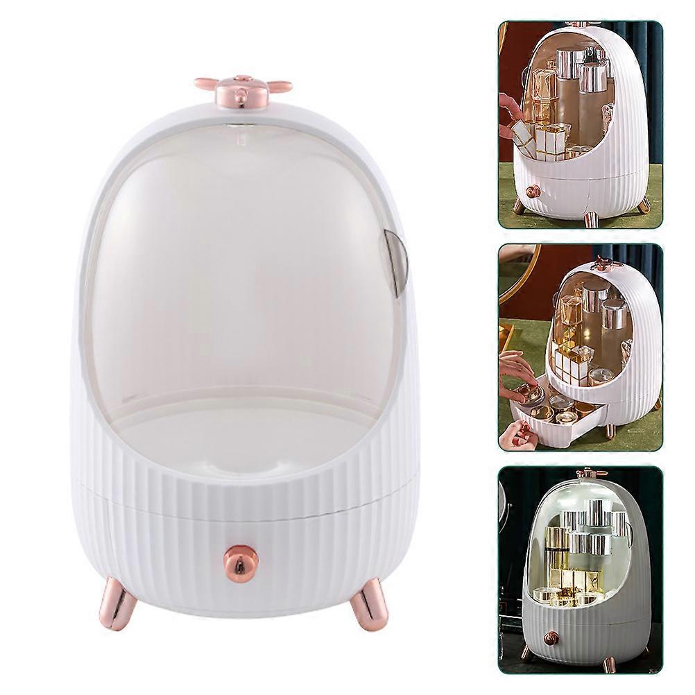 White Jewelry Box with Large Capacity for Home Storage of Makeup Brushes and Skin Care Products