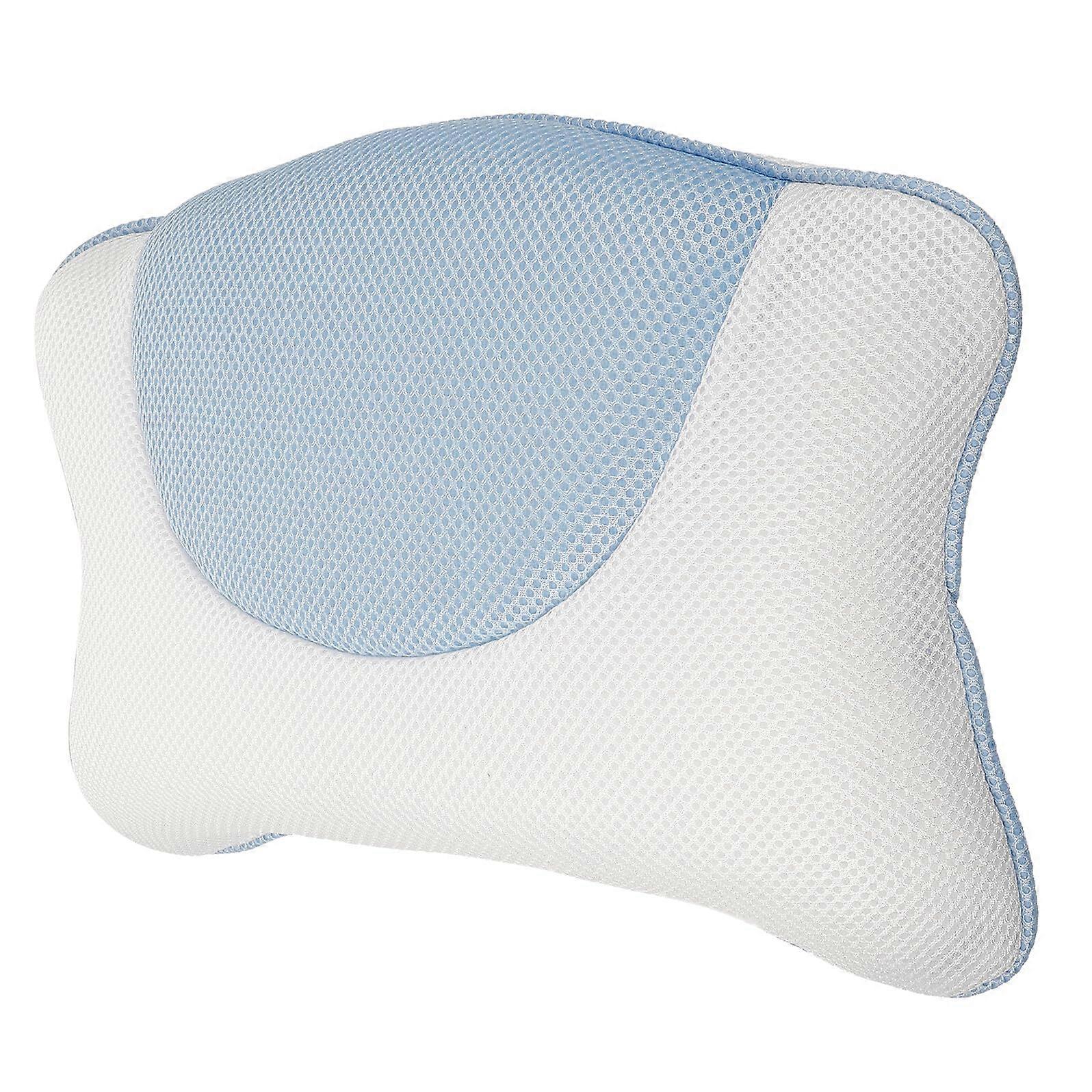 Bath Pillow with NonSlip Suction Cups, Comfortable Head and Neck Support, Breathable 3D Mesh