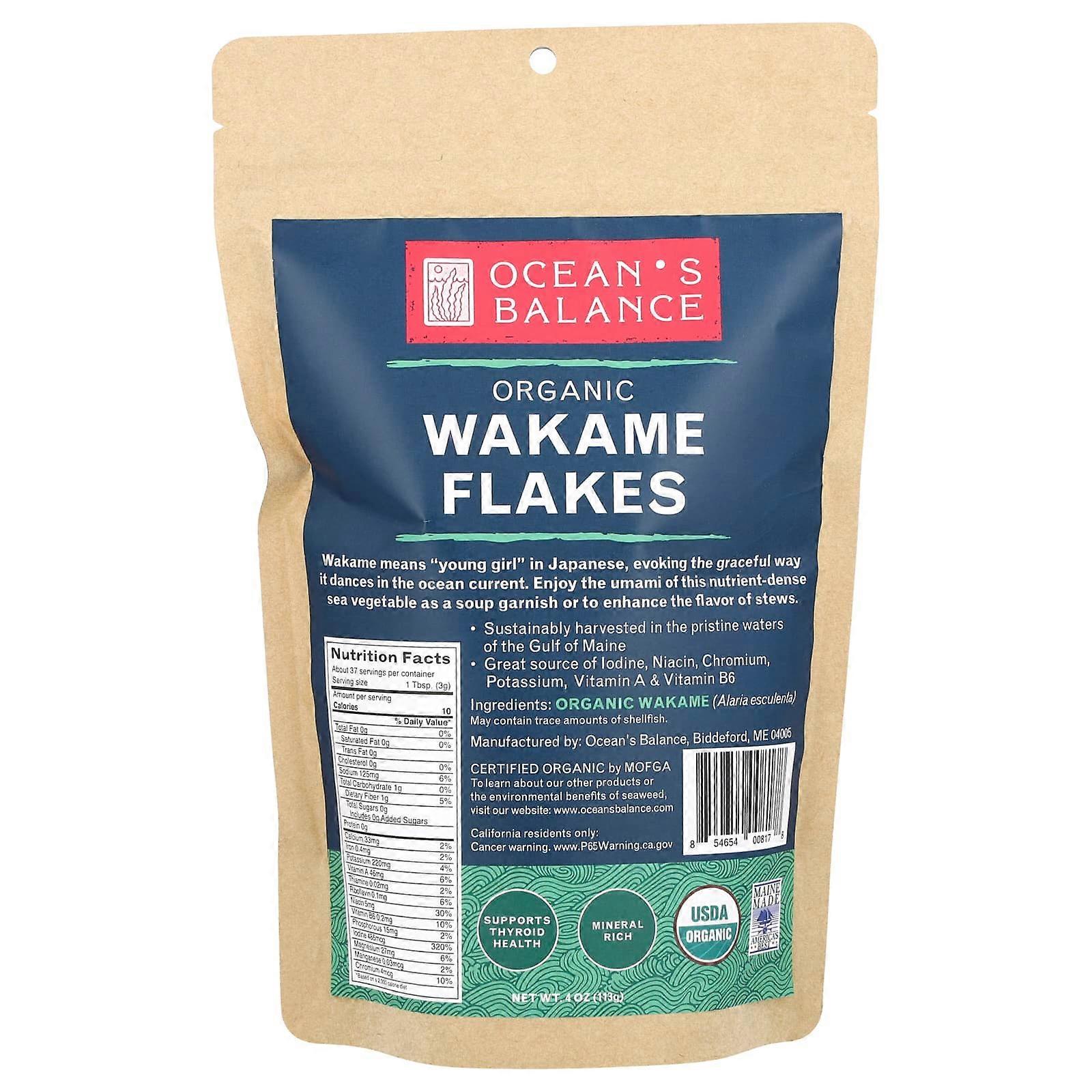 Organic Wakame Flakes, 4 oz (113 mg)