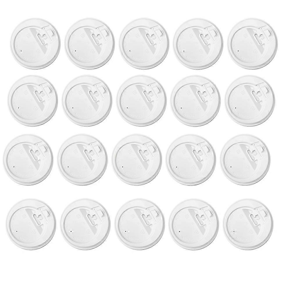 200Pcs Count Coffee Cup Lids, 3.54inch Disposable Plastic Lids White