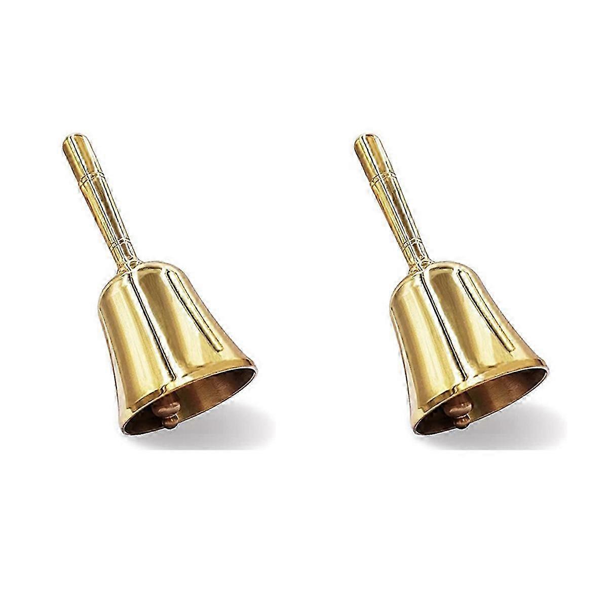Super Loud Hand Barking Bell, Solid Brass Dinner Bell Gold