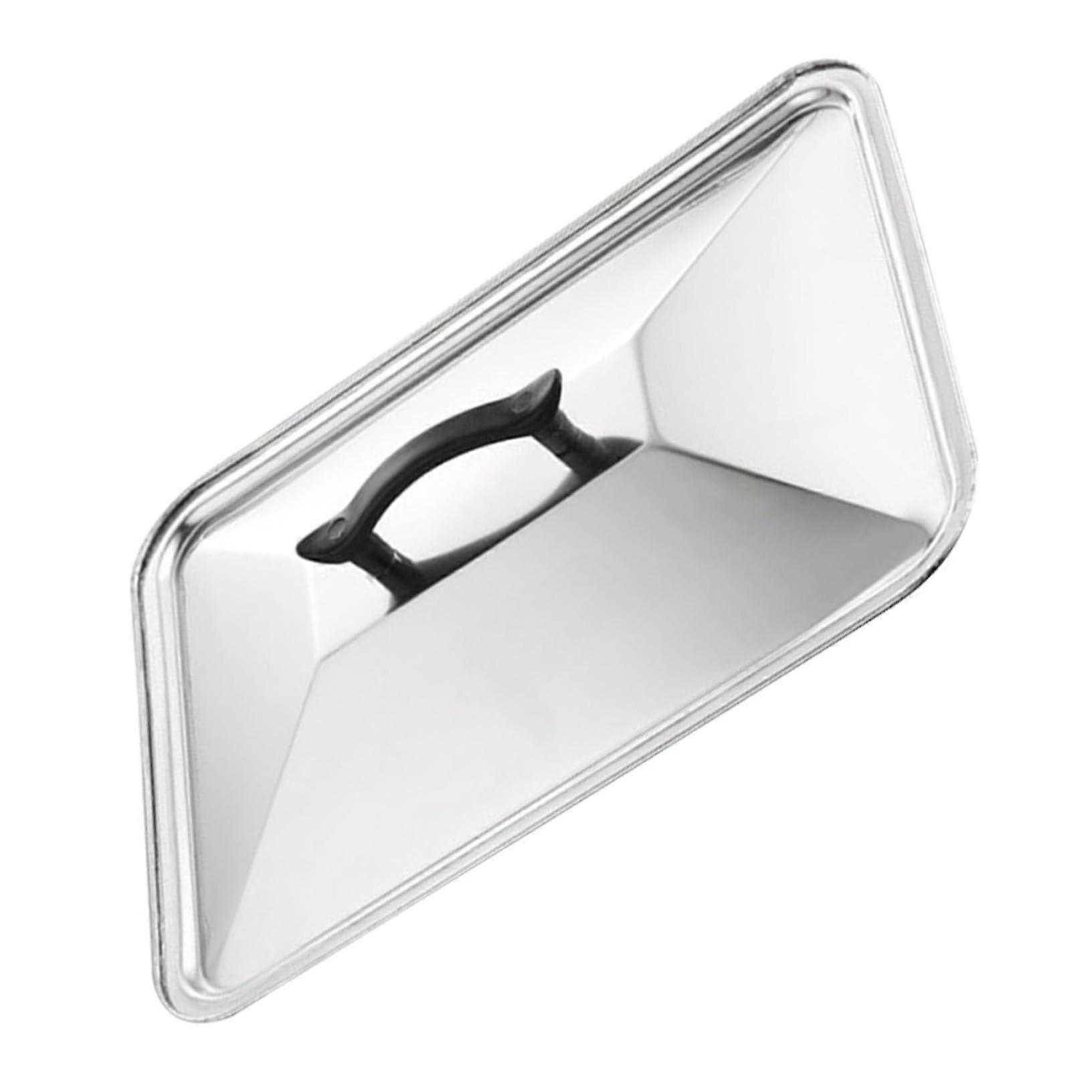 Stainless Steel Pot Lid Rectangular Oil Splash Guard with Steam Locking Design for Cooking