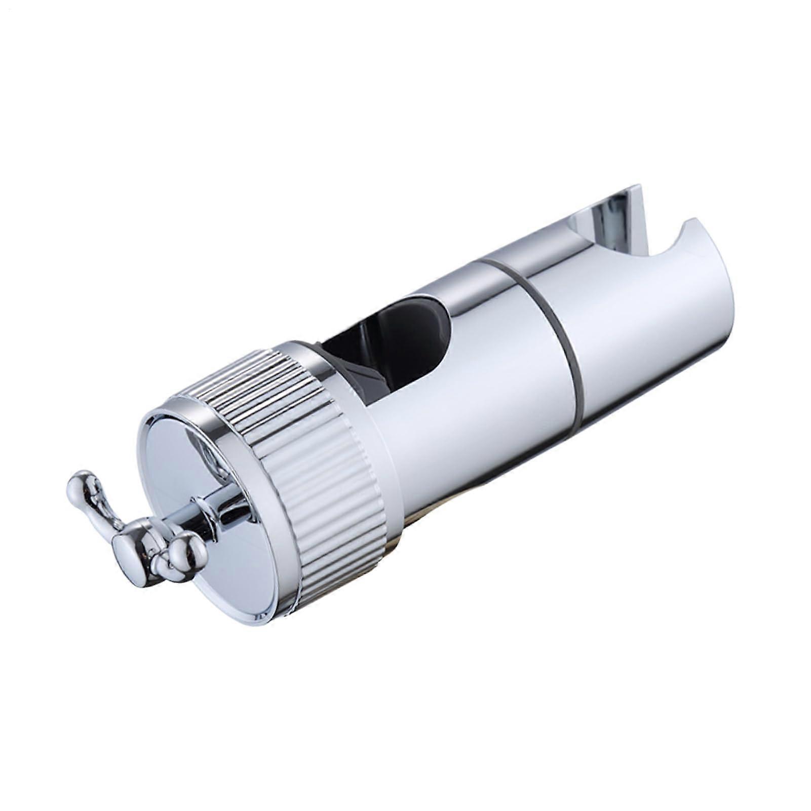 Shower Head Holder with Adjustable Height, No Drill Wall Mounted Bracket, AntiTilt Grip, Silver